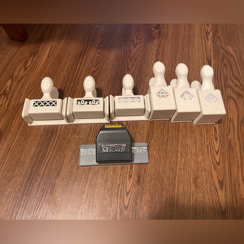 6 Paper punchers by Martha Stewart and one EK brand